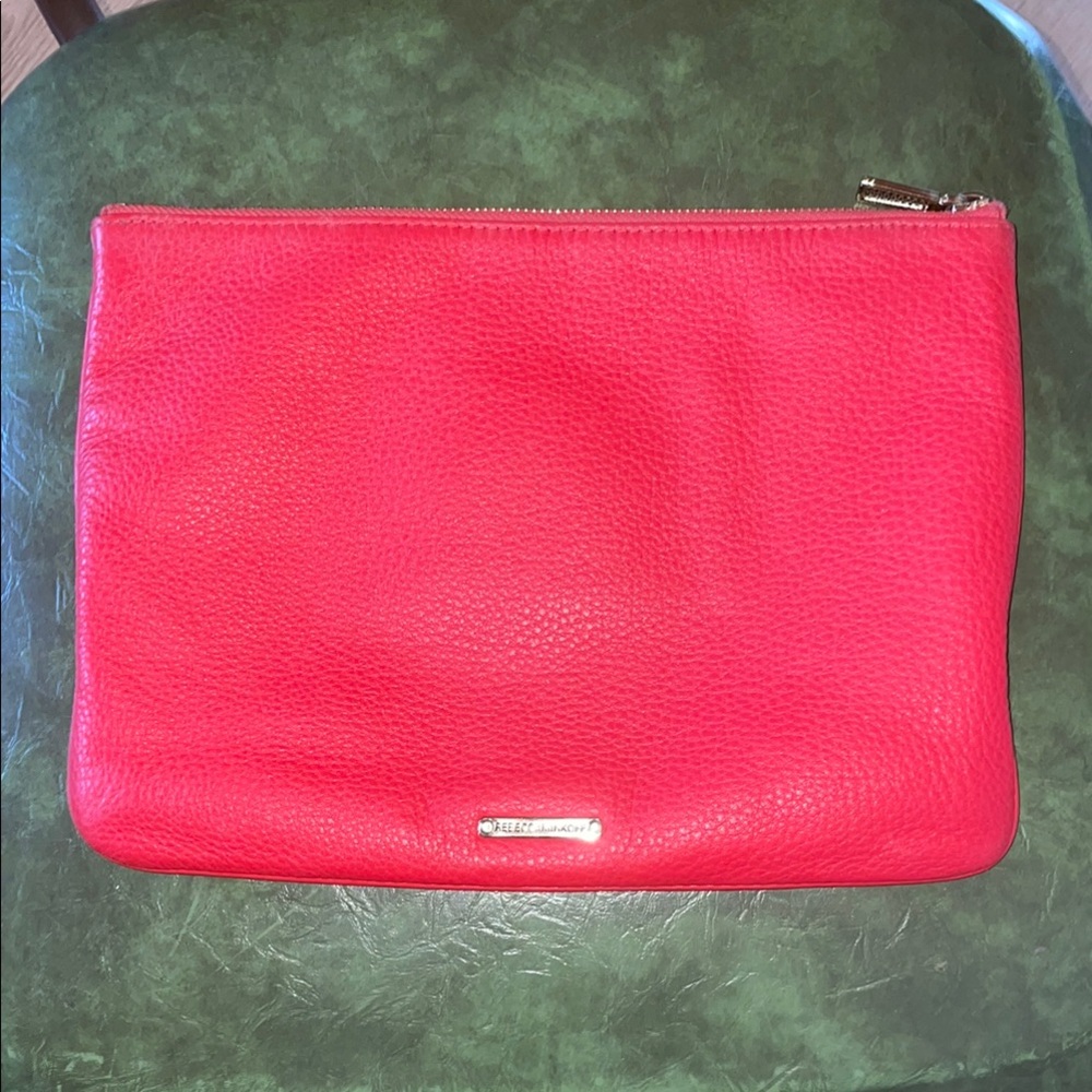 Rebecca Minkoff red leather “Glam Kit” clutch